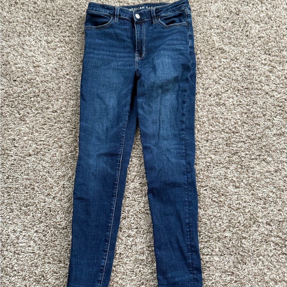 American Eagle Outfitters Women's Dark Blue Skinny Jeans
